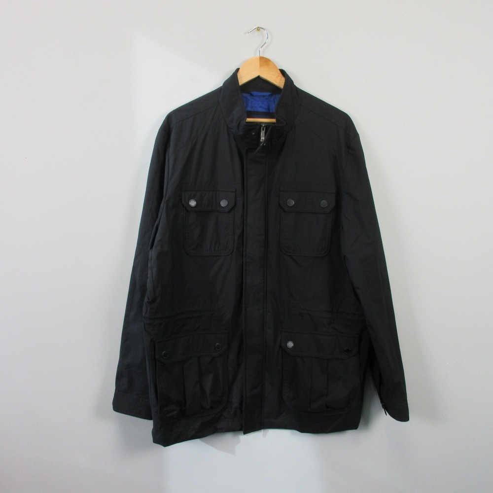 Tommy Bahama Trinidad Water Resistant Utility Jacket Men XL Black Full Zip 486